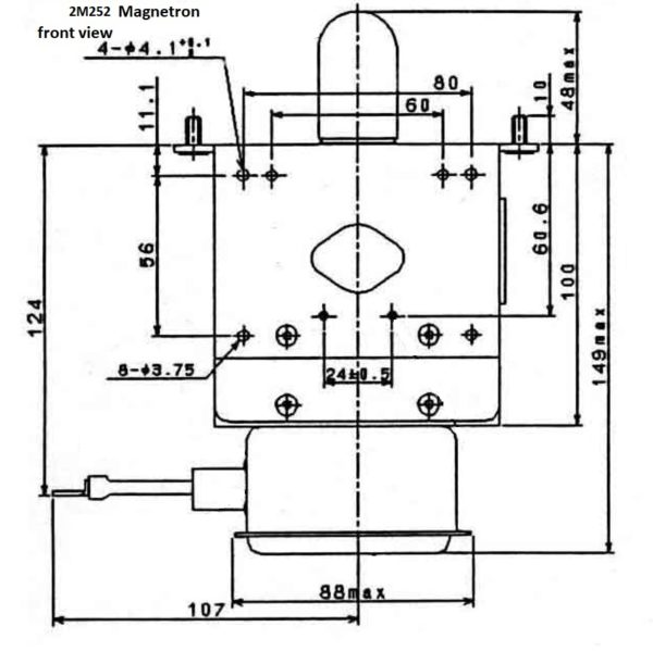 2M252 Magnetron Outline diagram 2